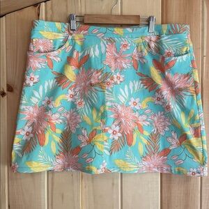 Hearts of Palm Floral Skort Size 18 NWOT ☀️ Tropical Summer